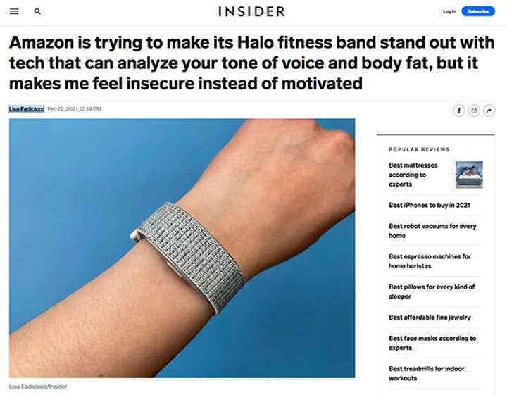 Amazon is trying to make its Halo fitness band stand out with tech that can analyze your tone of voice and body fat, but it makes me feel insecure instead of motivated