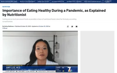 Dr. Amy Lee speaking on the importance of eating healthy during a pandemic.