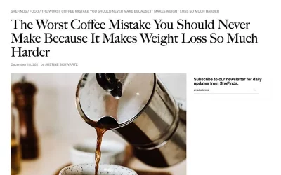 The Worst Coffee Mistake You Should Never Make Because It Makes Weight Loss So Much Harder